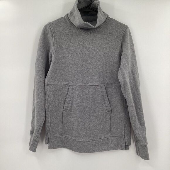 Lululemon Press‎ Pause Pullover Heathered Medium Grey Size 4 EUC - Picture 1 of 6